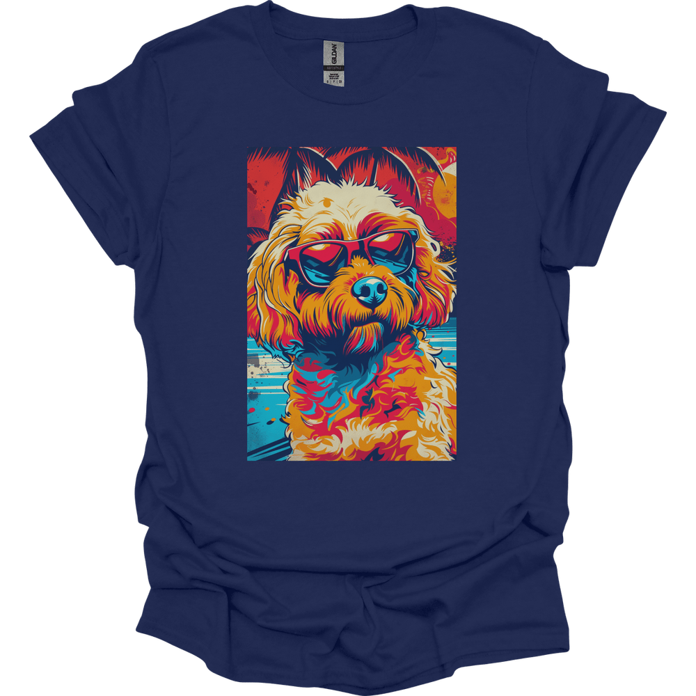 Poodle - Summer Dog T-Shirt - Navy