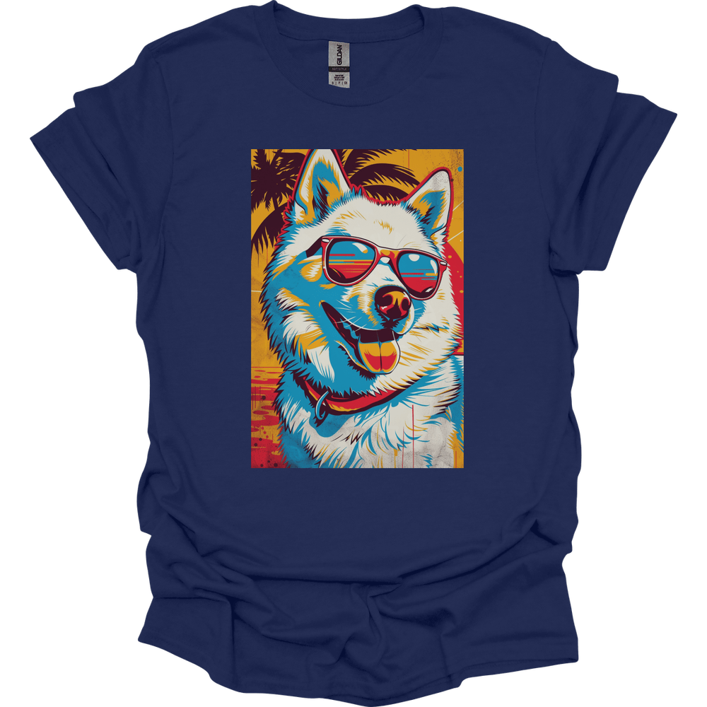 Samoyed - Summer Dog T-Shirt - Navy