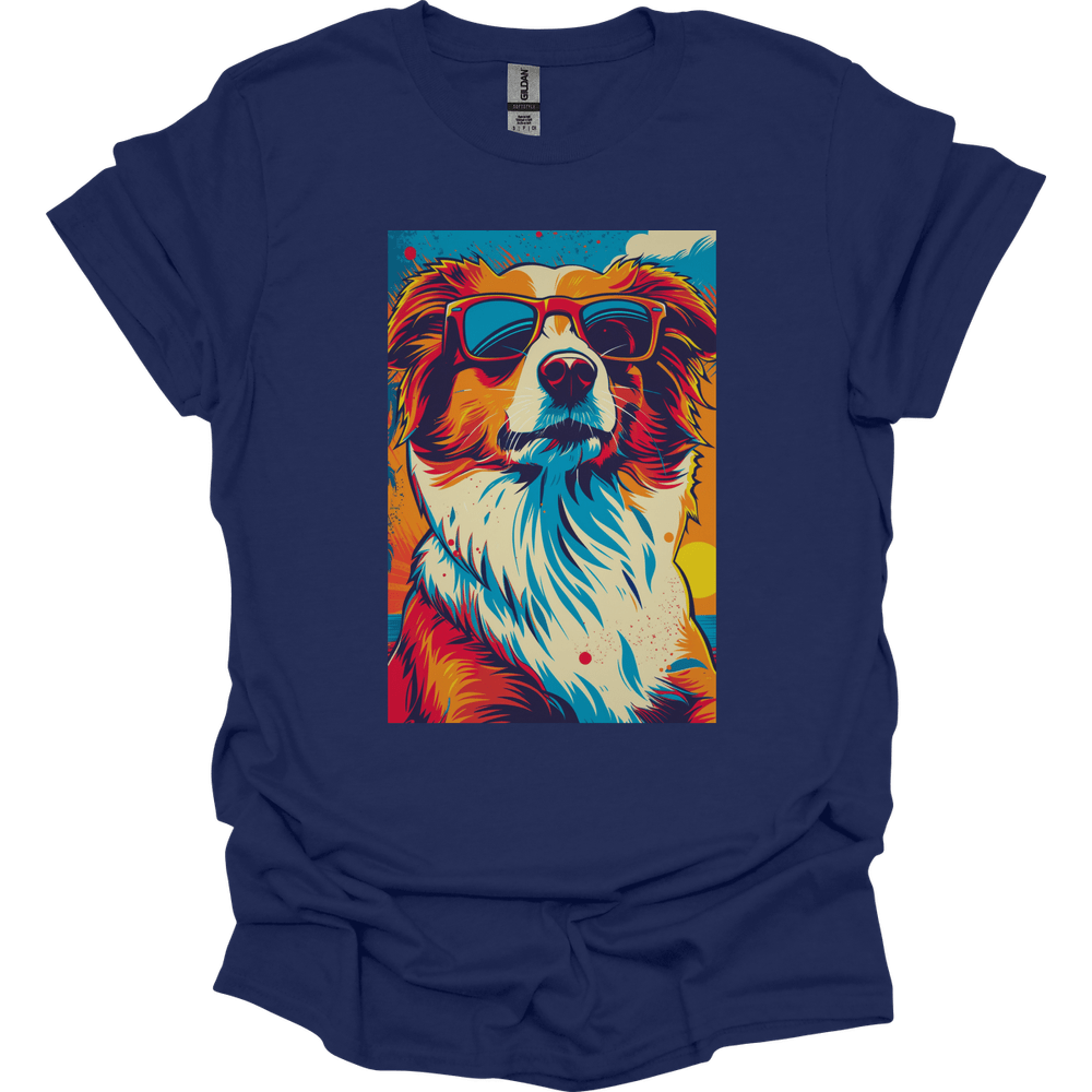 Shetland Sheepdog - Summer Dog T-Shirt - Navy