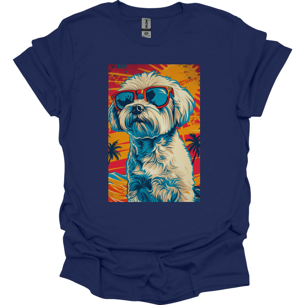 Havanese - Summer Dog T-Shirt - Navy