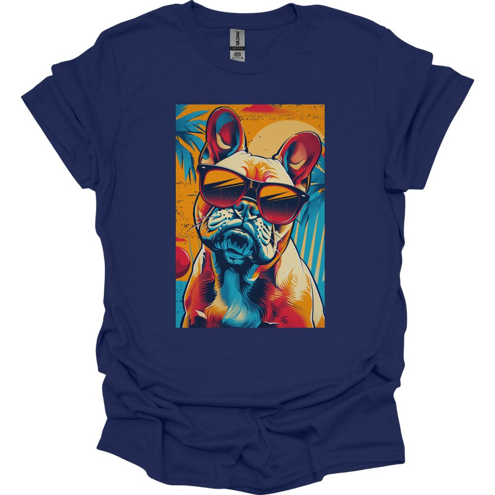 French Bulldog - Summer Dog T-Shirt - Navy