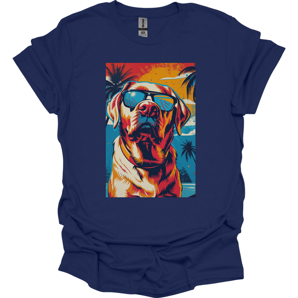 Labrador - Summer Dog T-Shirt - Navy