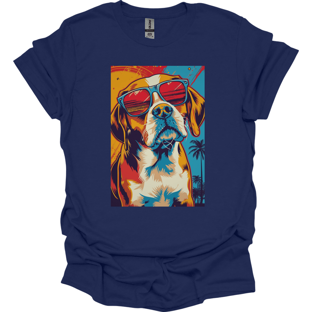 Beagle - Summer Dog T-Shirt - Navy