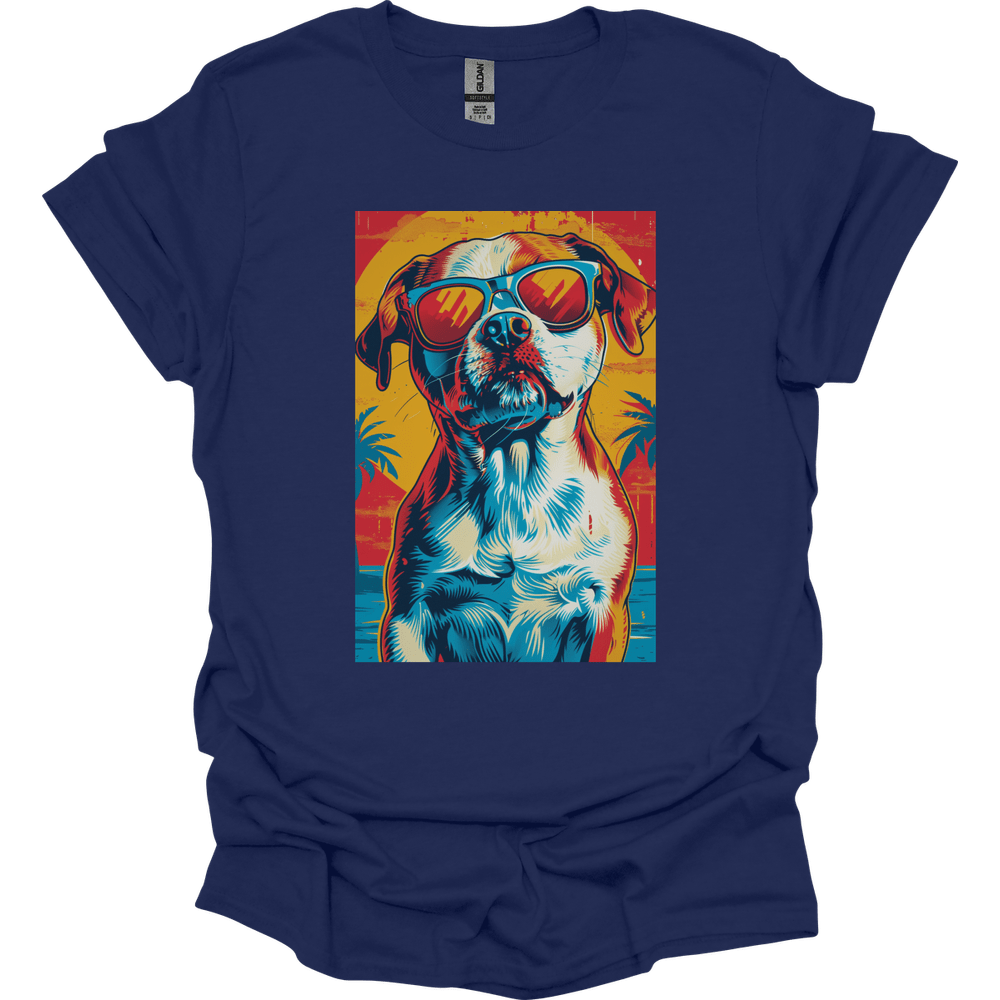 Brittany - Summer Dog T-Shirt - Navy