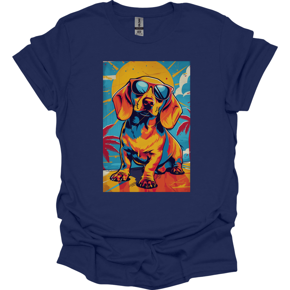 Dachshund - Summer Dog T-Shirt - Navy