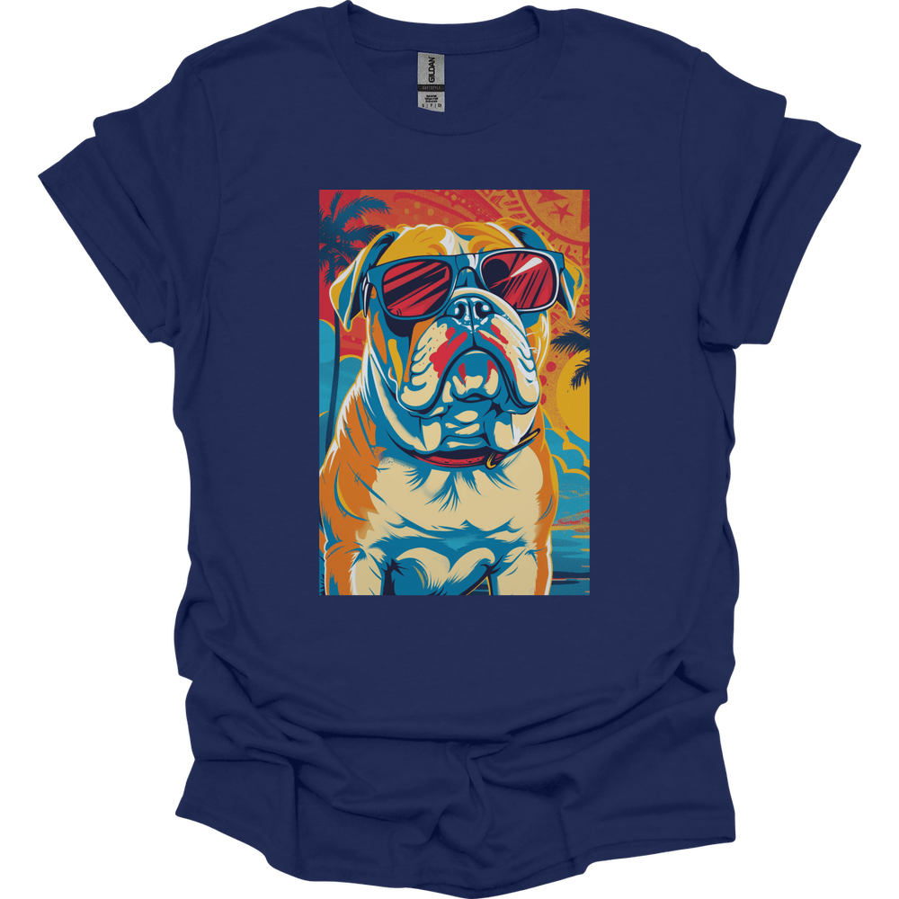 Bulldog - Summer Dog T-Shirt - Navy