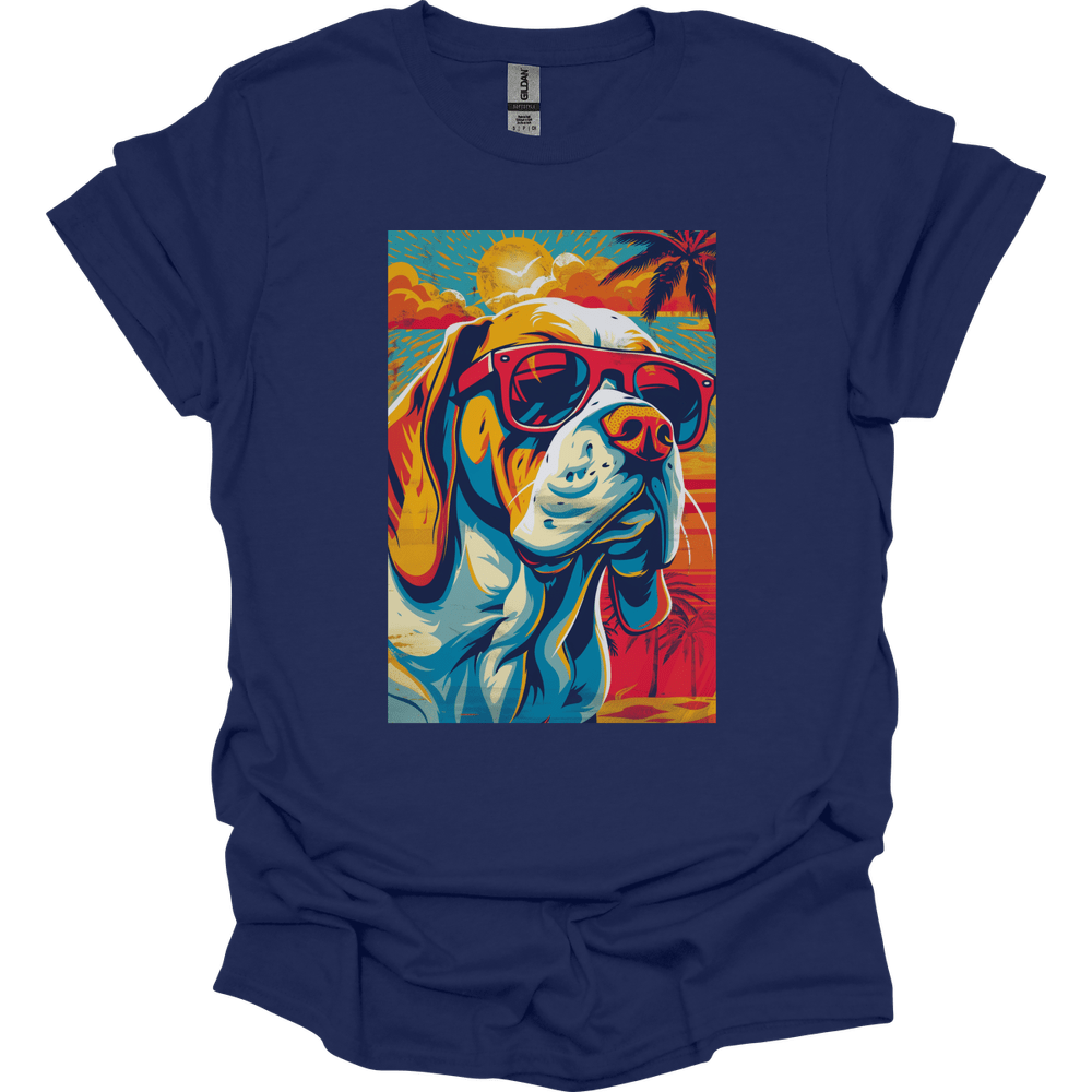 Basset Hound - Summer Dog T-Shirt - Navy
