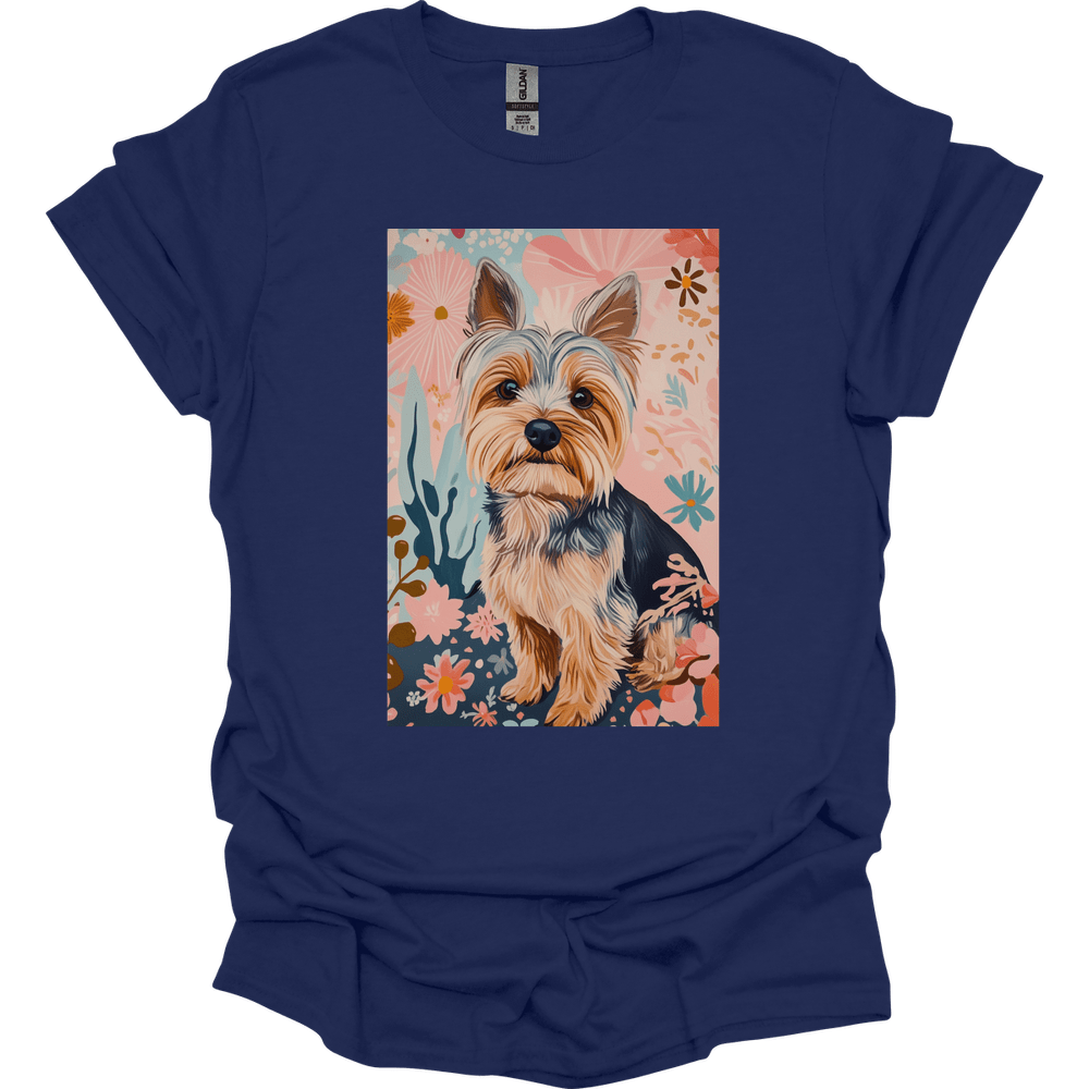 Yorkshire Terrier - Boho Dog T-Shirt - Navy