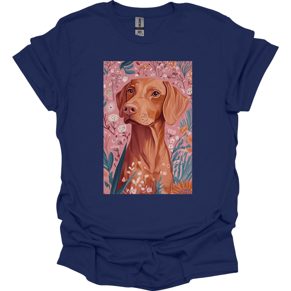 Vizsla - Boho Dog T-Shirt - Navy