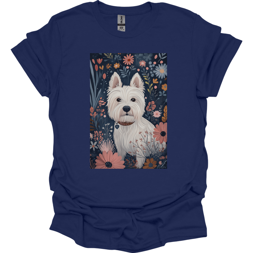 West Highland White Terrier - Boho Dog T-Shirt - Navy