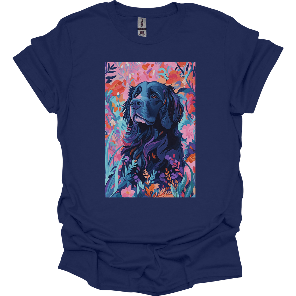 Newfoundland - Boho Dog T-Shirt - Navy