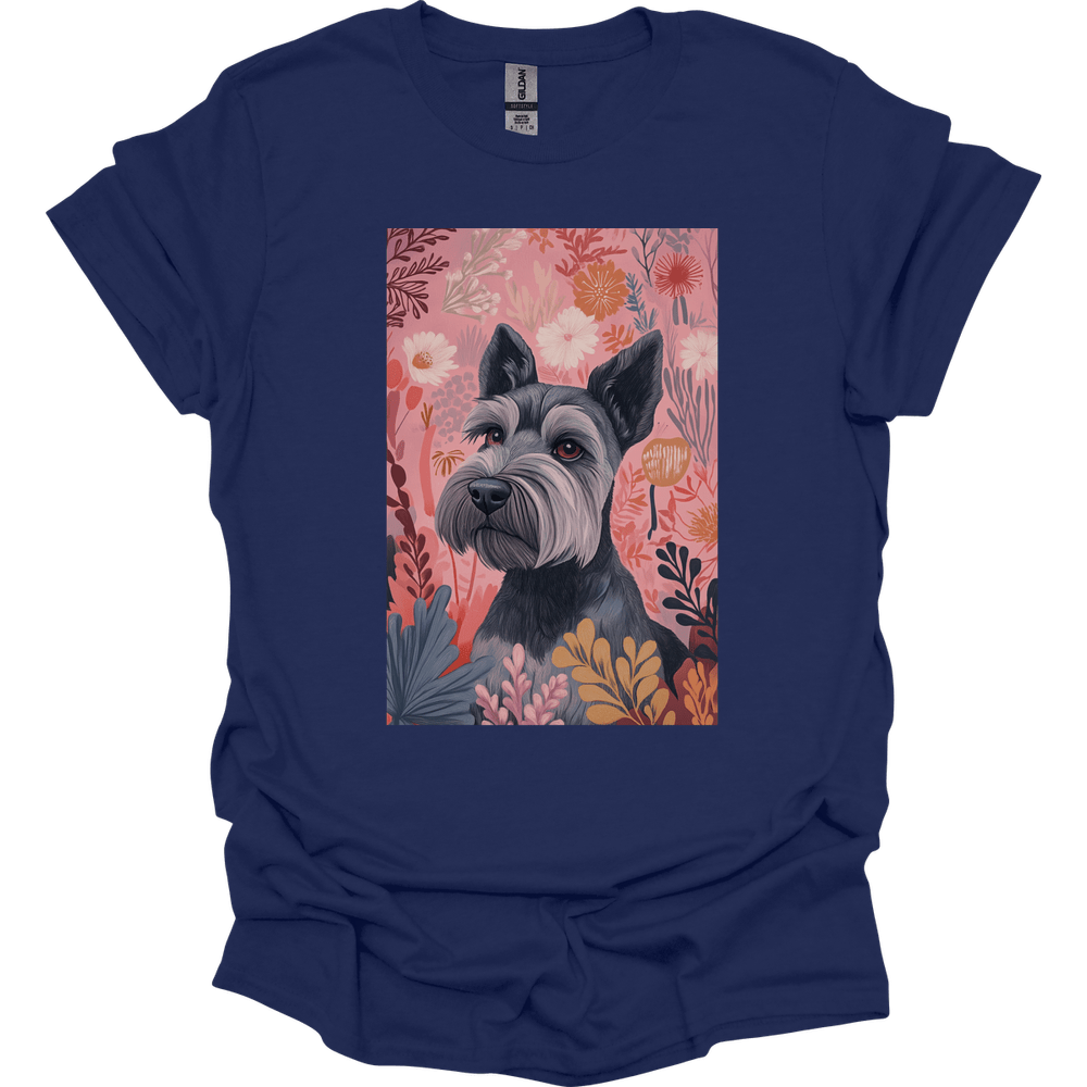 Miniature Schnauzer - Boho Dog T-Shirt - Navy