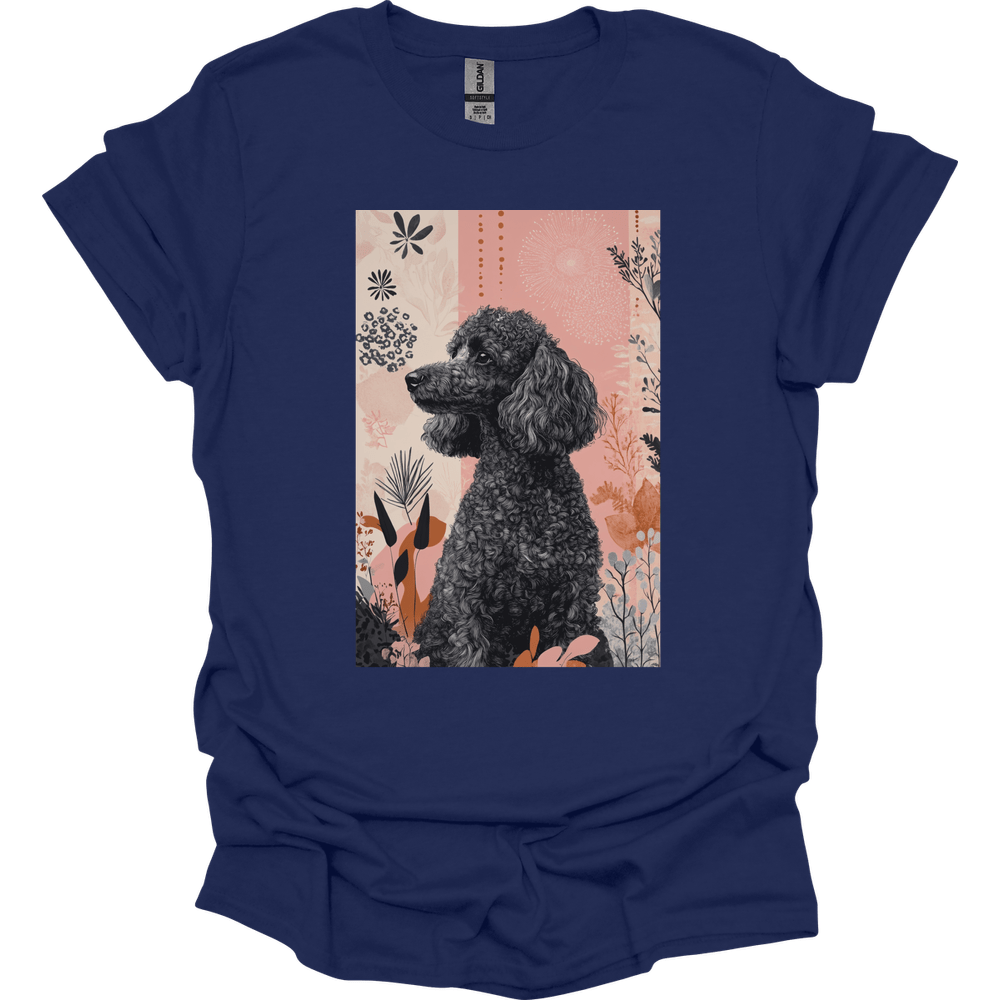 Poodle - Boho Dog T-Shirt - Navy