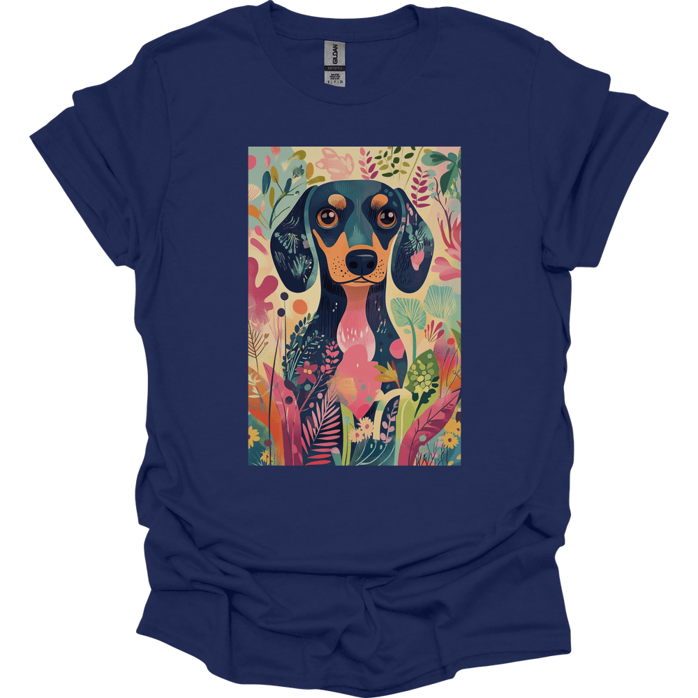 Dachshund - Boho Dog T-Shirt - Navy
