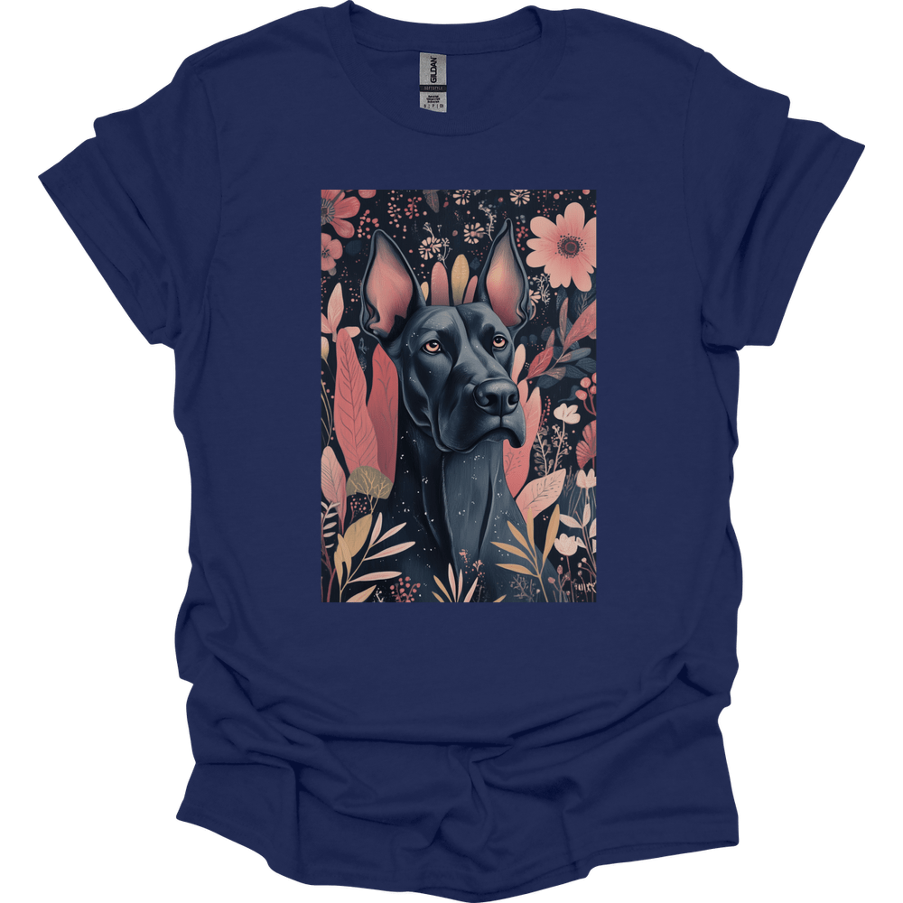 Great Dane - Boho Dog T-Shirt - Navy