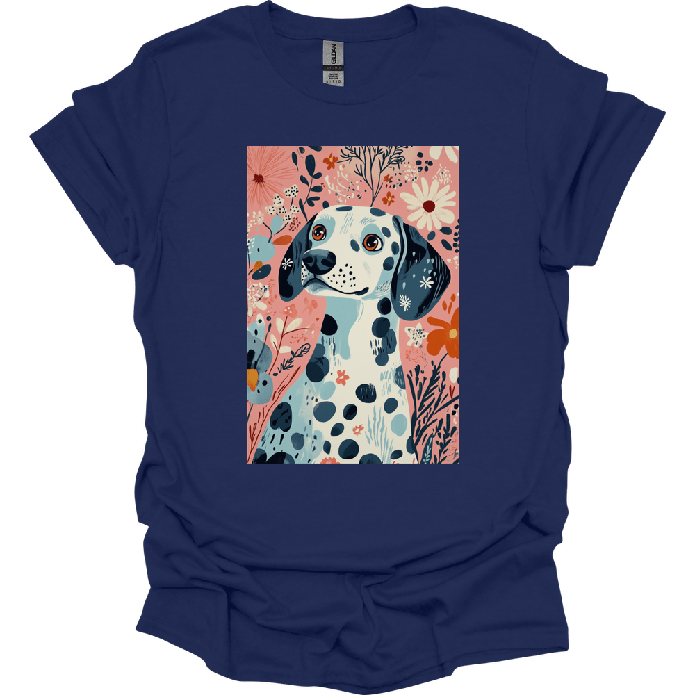 Dalmatian - Boho Dog T-Shirt - Navy