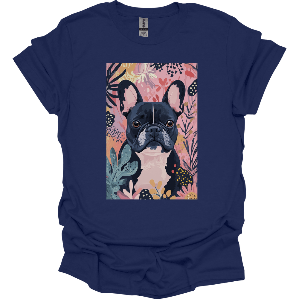 French Bulldog - Boho Dog T-Shirt - Navy