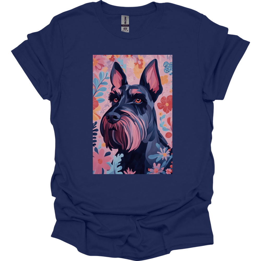 Giant Schnauzer - Boho Dog T-Shirt - Navy