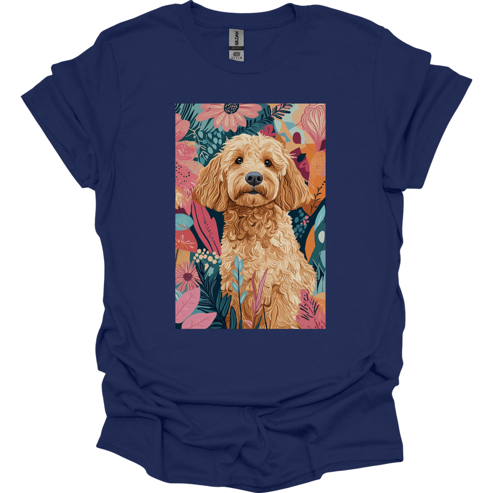 Golden Doodle - Boho Dog T-Shirt - Navy
