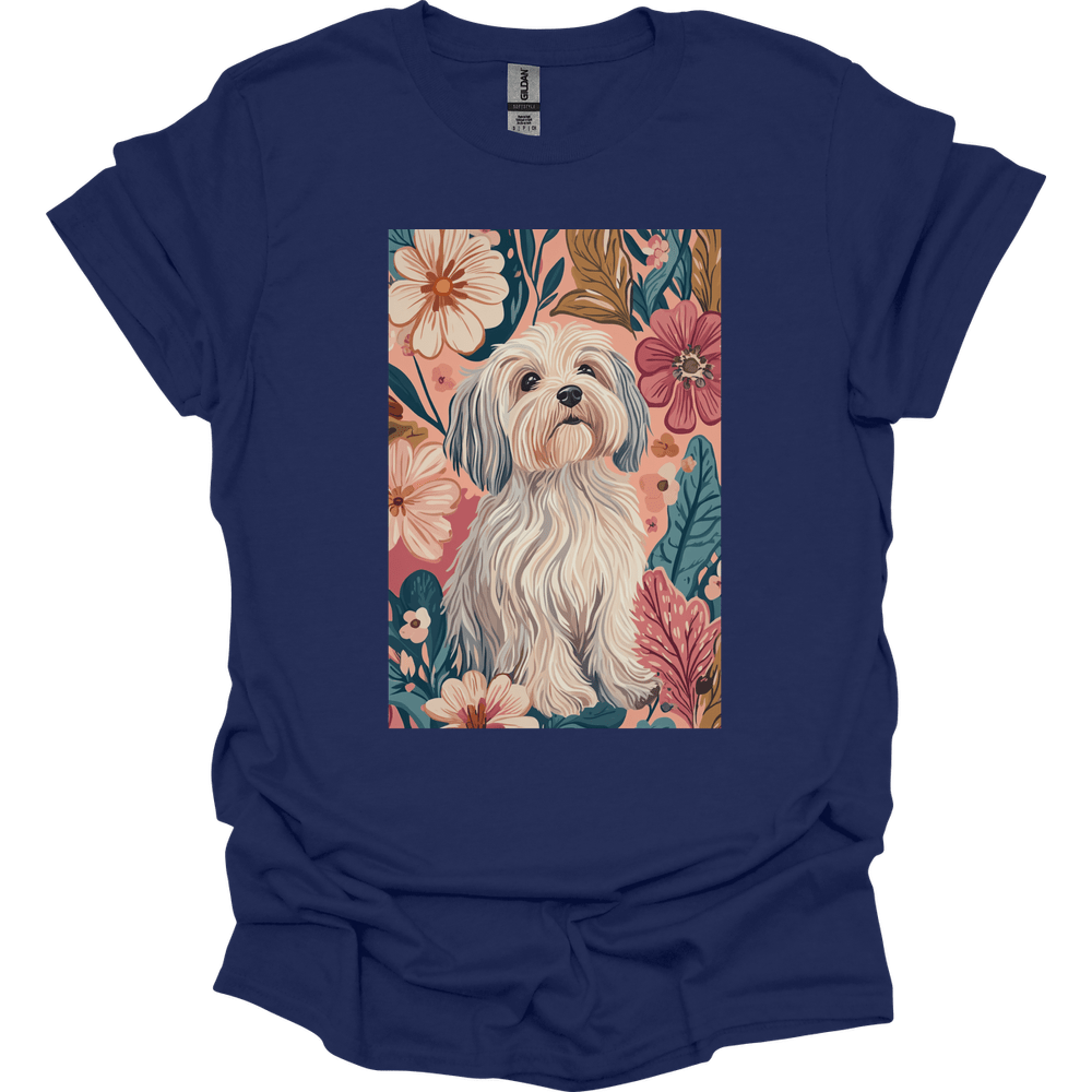 Havanese - Boho Dog T-Shirt - Navy