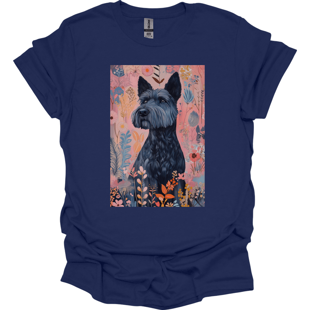 Kerry Blue Terrier - Boho Dog T-Shirt - Navy