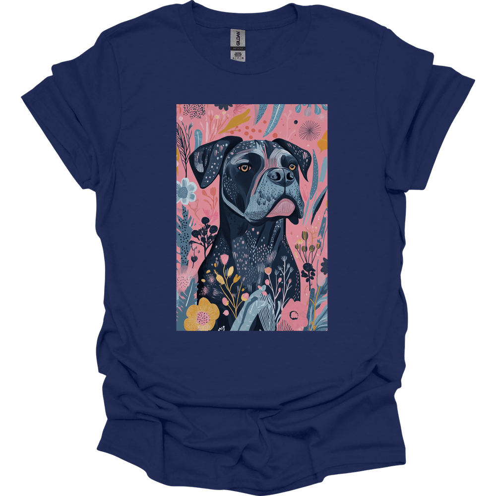 Cane Corso - Boho Dog T-Shirt - Navy