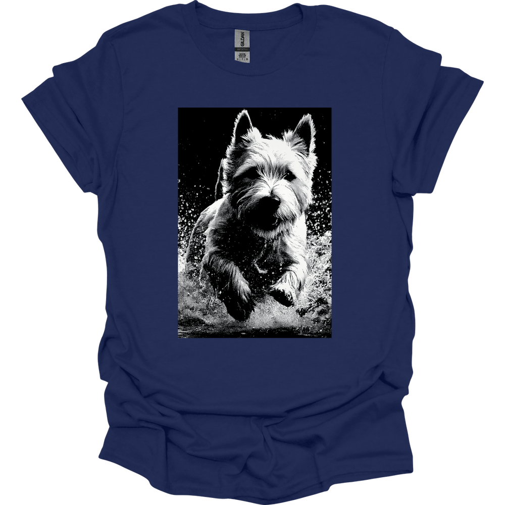 West Highland White Terrier - Puddle Dog T-Shirt - Navy