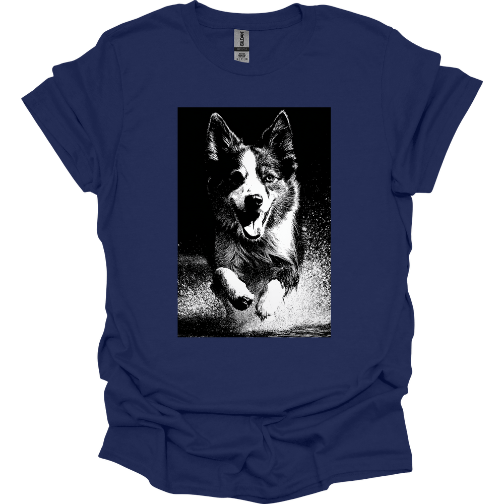 Miniature American Shepherd - Puddle Dog T-Shirt - Navy
