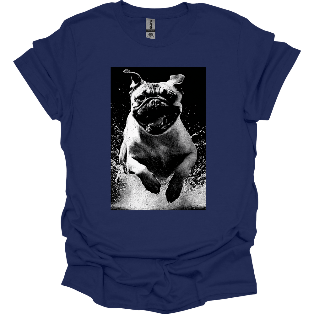Pug - Puddle Dog T-Shirt - Navy