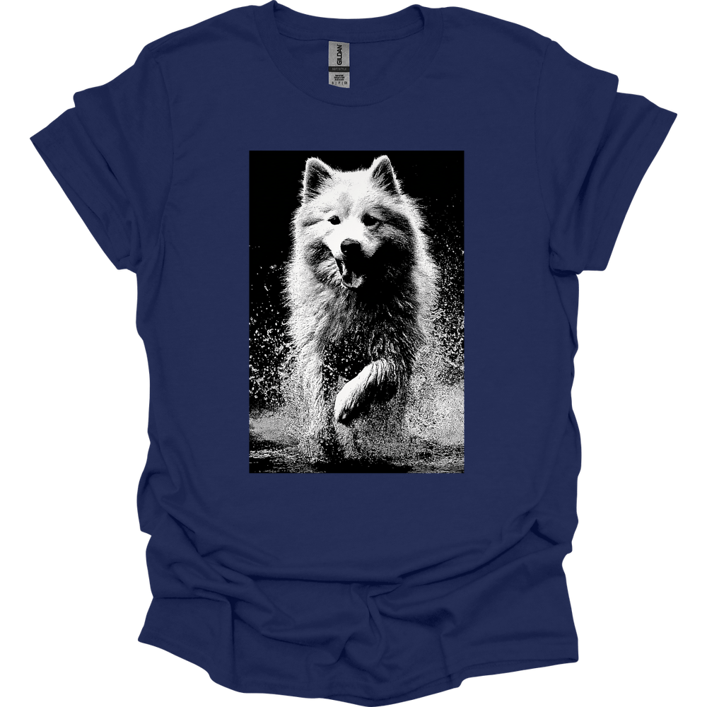 Samoyed - Puddle Dog T-Shirt - Navy