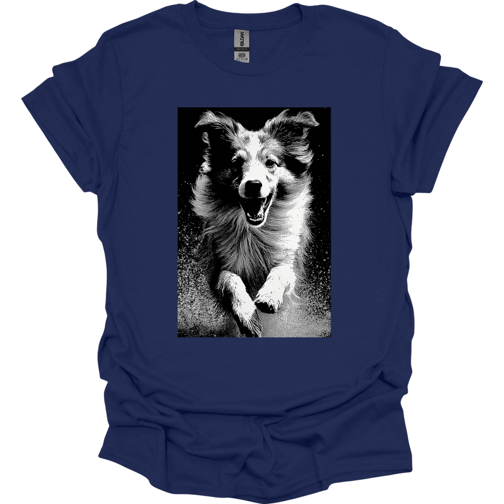 Shetland Sheepdog - Puddle Dog T-Shirt - Navy