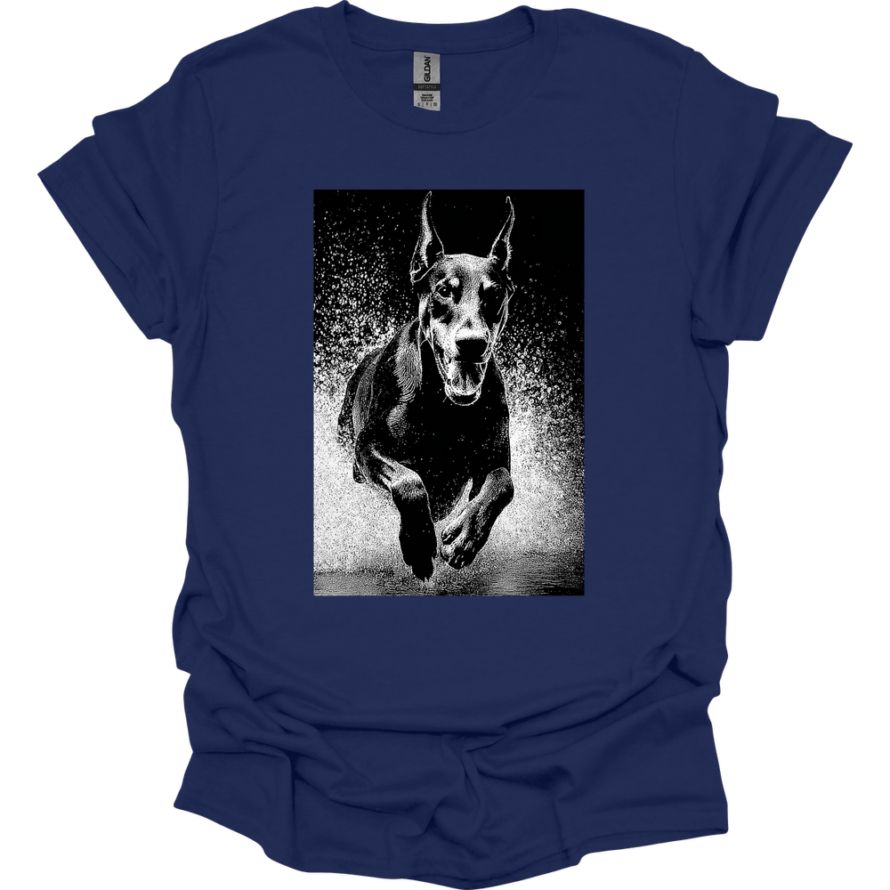 Doberman - Puddle Dog T-Shirt - Navy