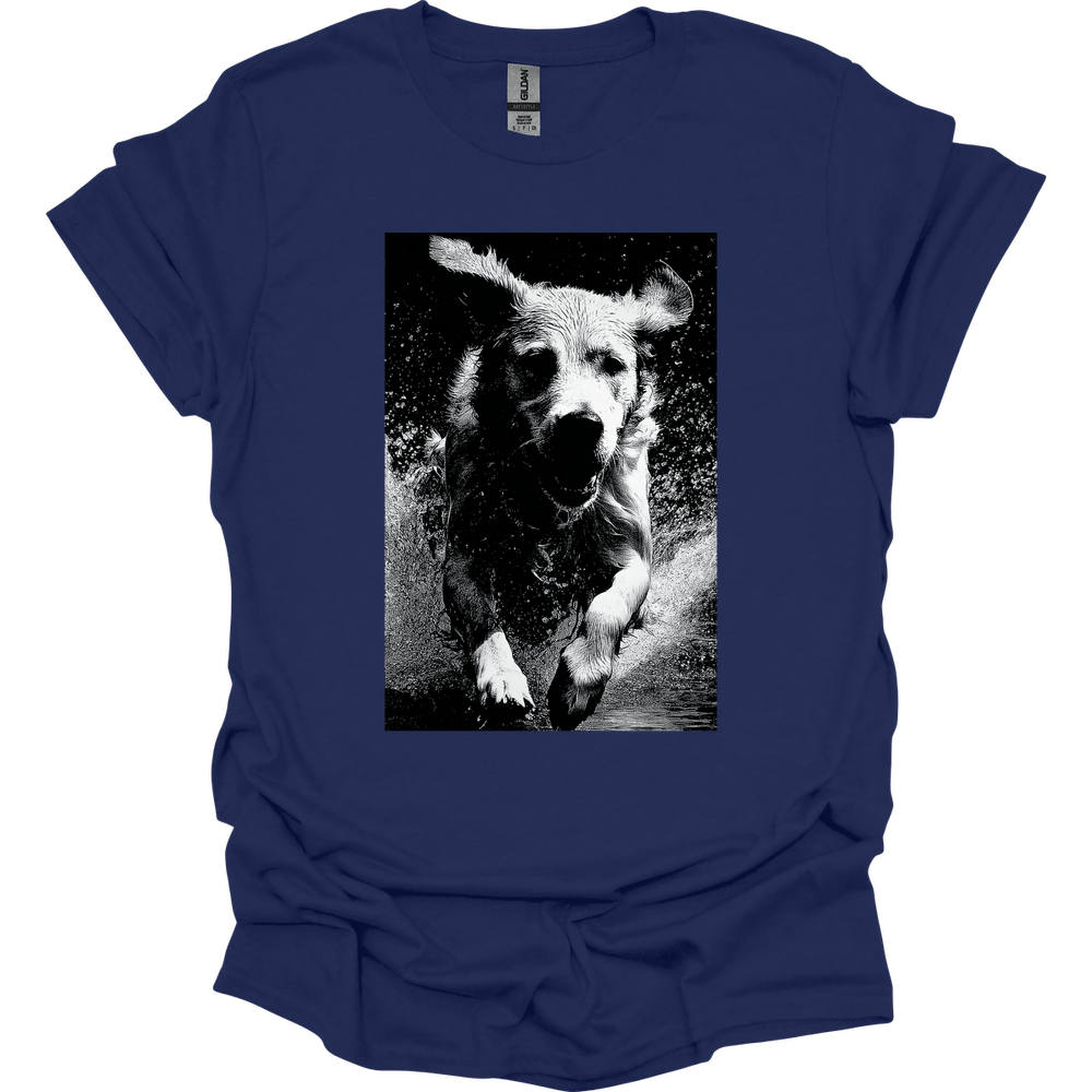 Golden Retriever - Puddle Dog T-Shirt - Navy