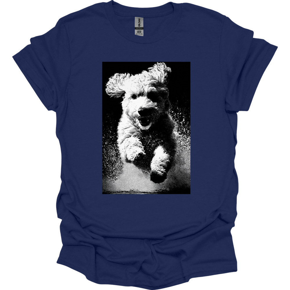 Golden Doodle - Puddle Dog T-Shirt - Navy