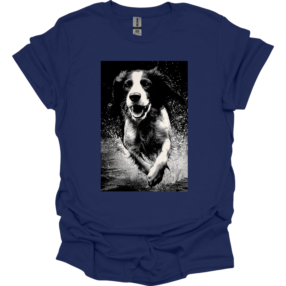English Springer Spaniel - Puddle Dog T-Shirt - Navy
