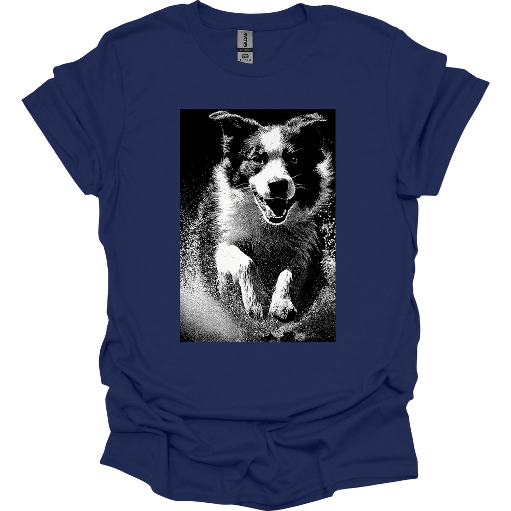 Australian Shepherd - Puddle Dog T-Shirt - Navy