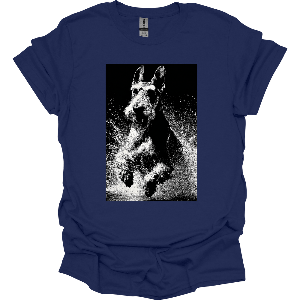 Giant Schnauzer - Puddle Dog T-Shirt - Navy