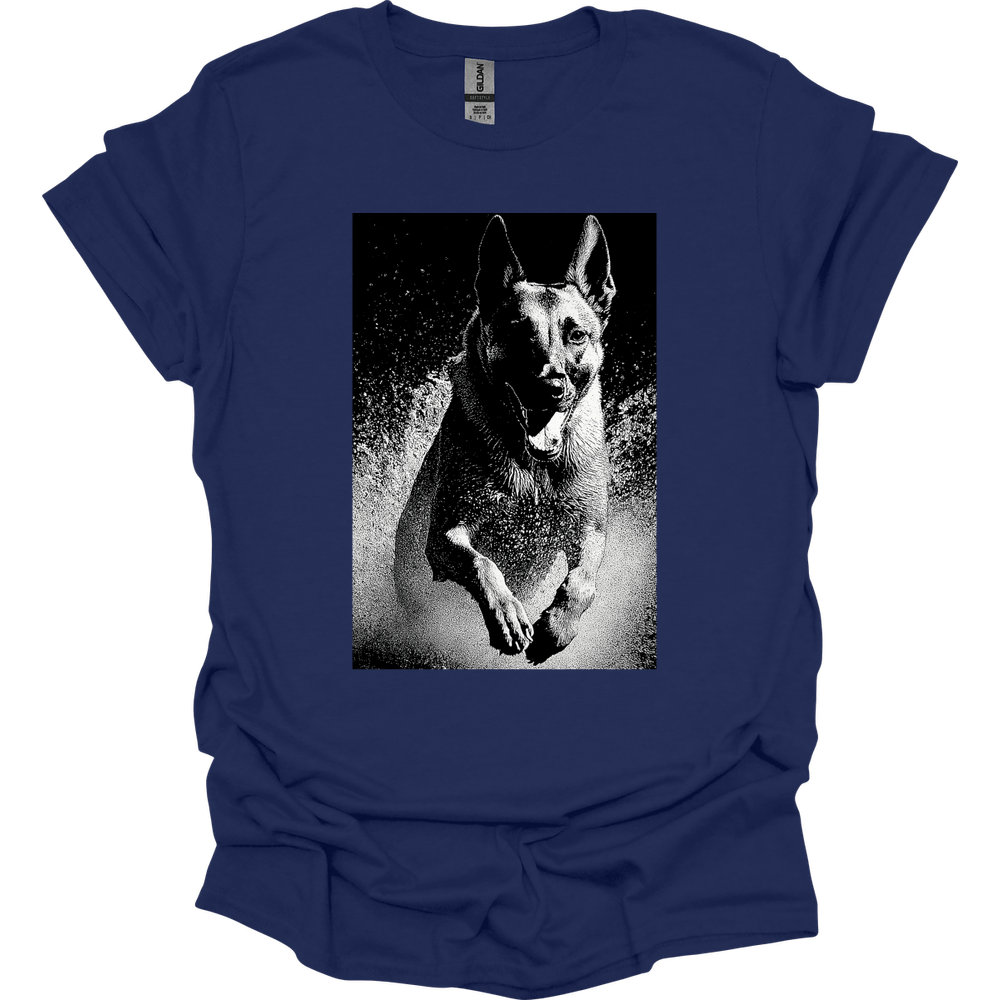 Belgian Malinois - Puddle Dog T-Shirt - Navy