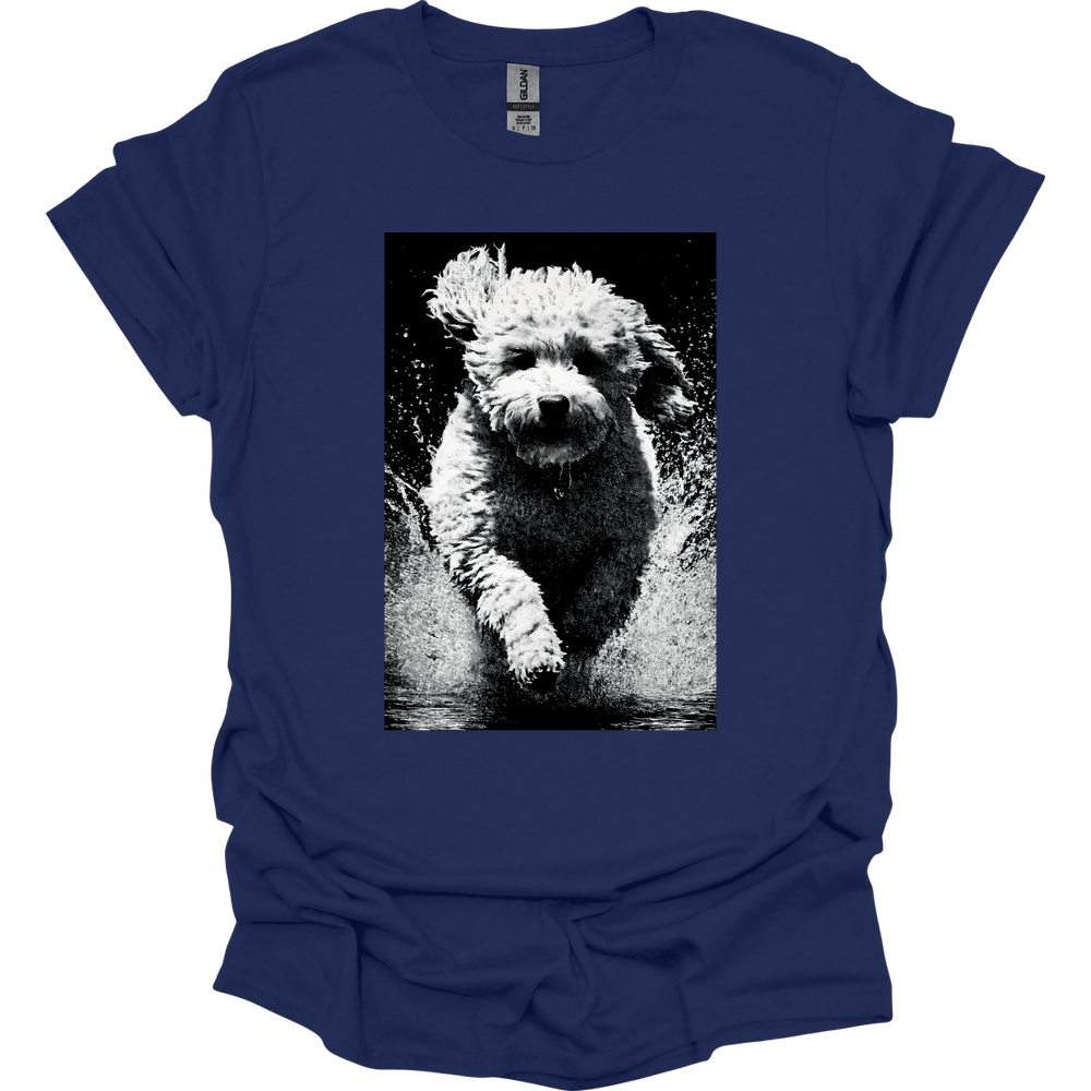 Bichon Frise - Puddle Dog T-Shirt - Navy