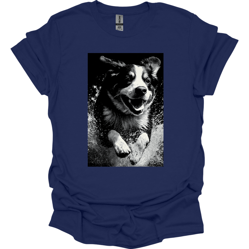 Bernese Mountain Dog - Puddle Dog T-Shirt - Navy