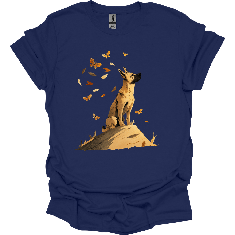 Beligian Malinois - Fall Dog T-Shirt - Navy