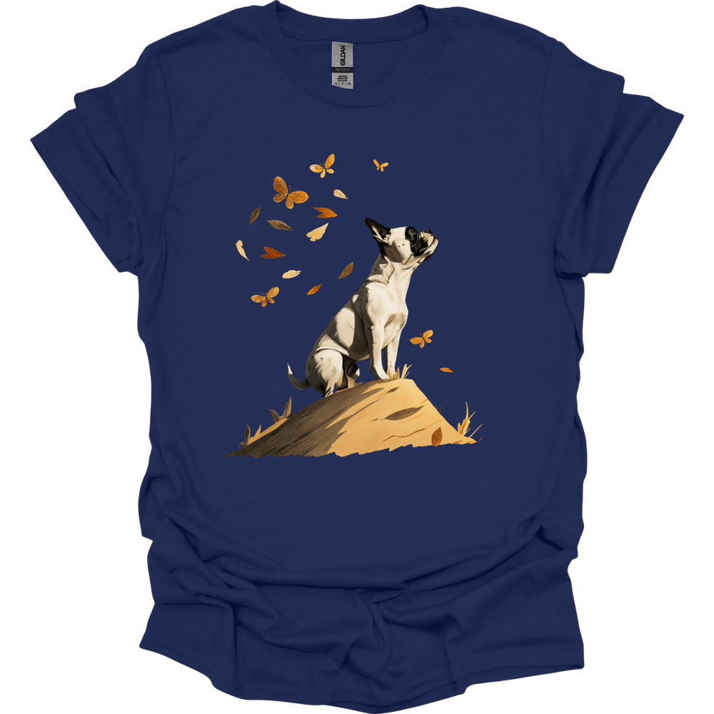 Boston Terrier - Fall Dog T-Shirt - Navy