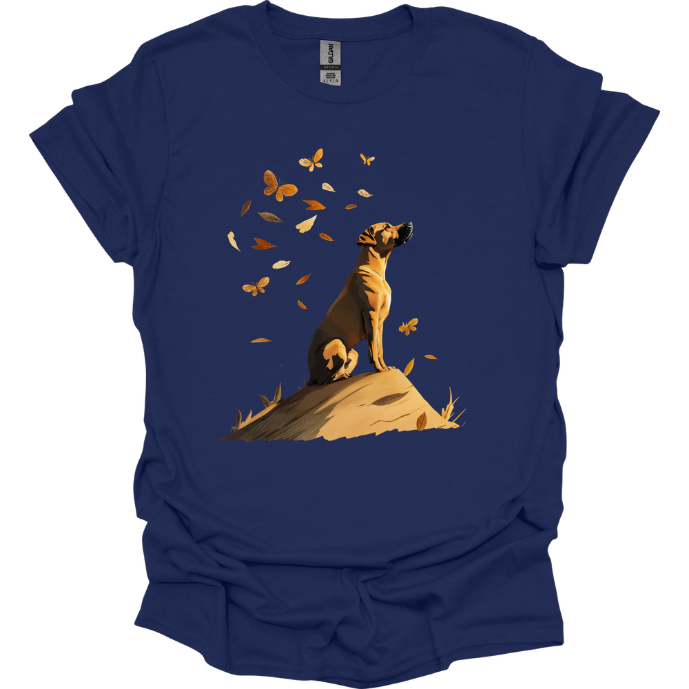 Rhodesian Ridgeback - Fall Dog T-Shirt - Navy