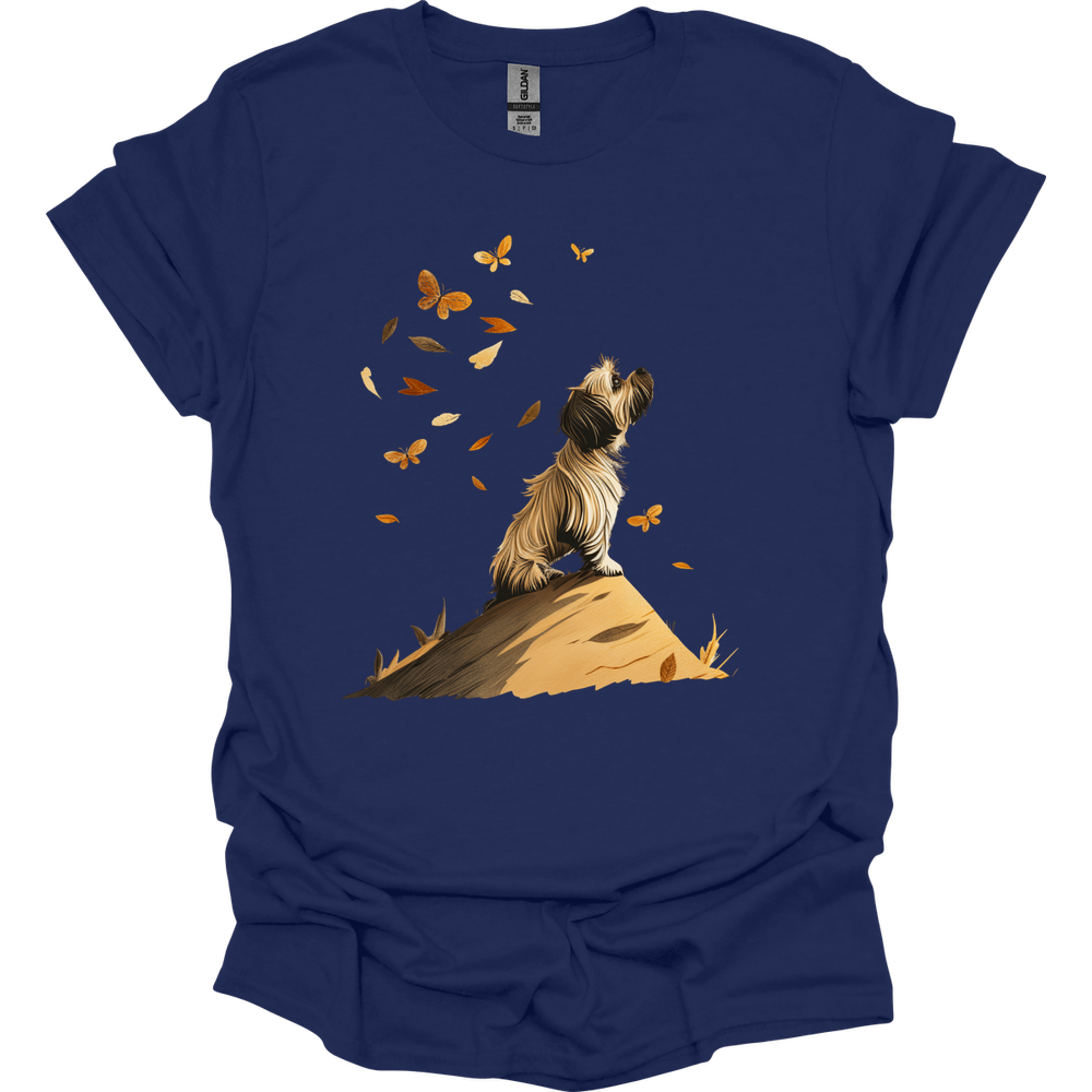 Shih Tzu - Fall Dog T-Shirt - Navy