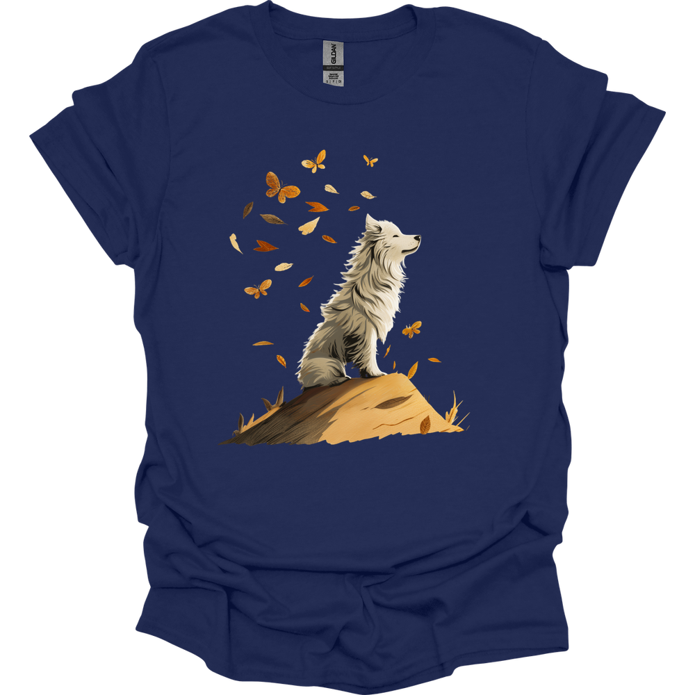 Samoyed - Fall Dog T-Shirt - Navy