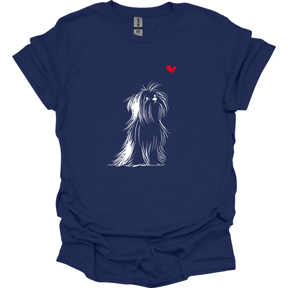 Shih Tzu - Sketch Dog T-Shirt - Navy