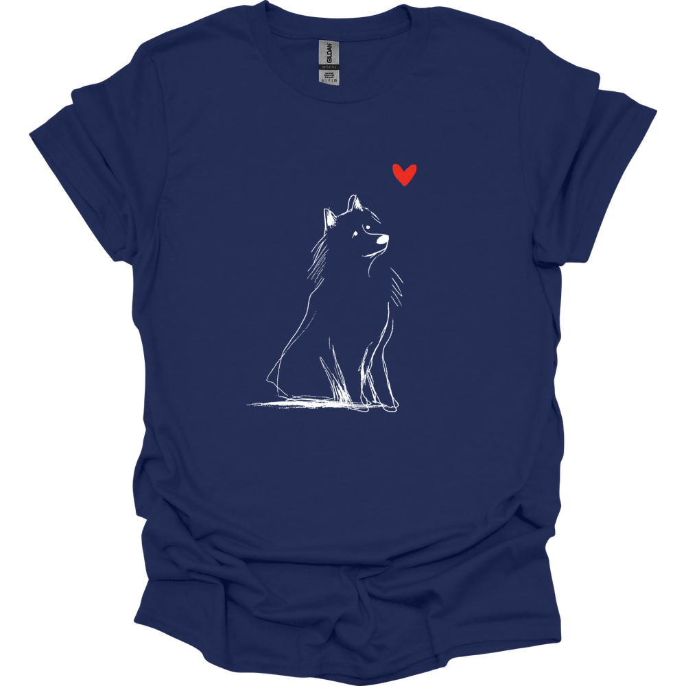 Samoyed - Sketch Dog T-Shirt - Navy