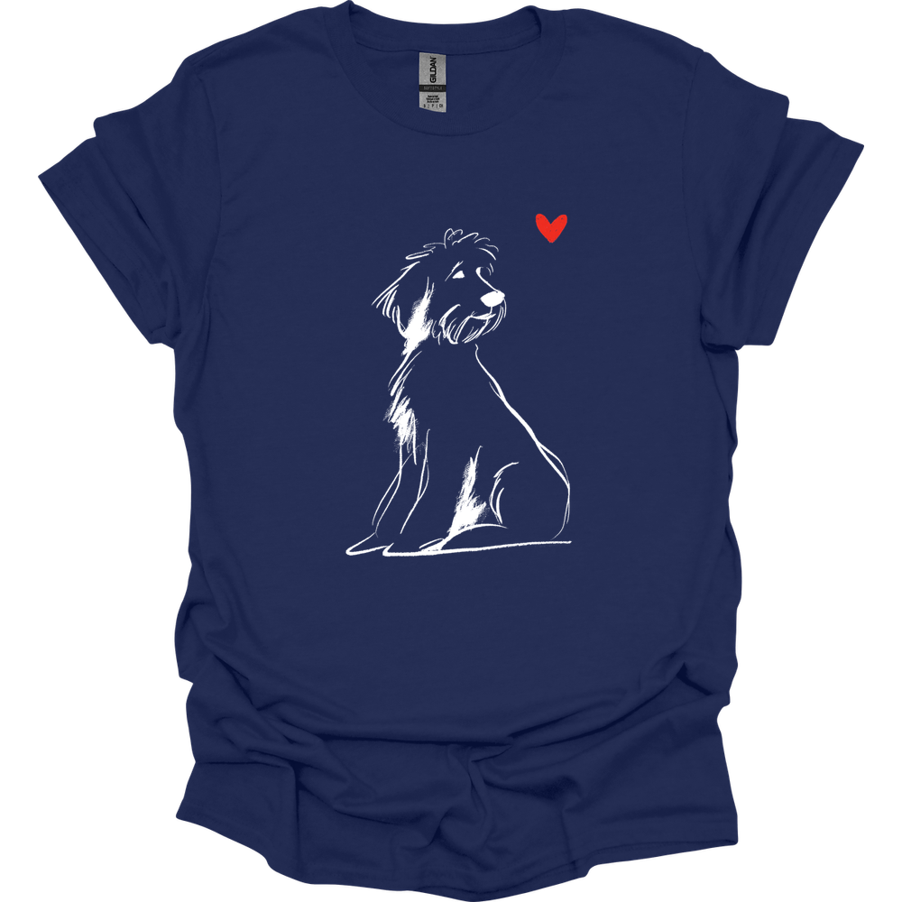 Portuguese Water Dog - Sketch Dog T-Shirt - Navy