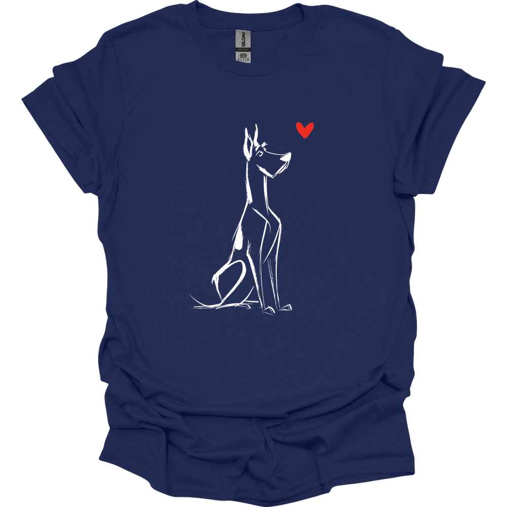 Great Dane - Sketch Dog T-Shirt - Navy