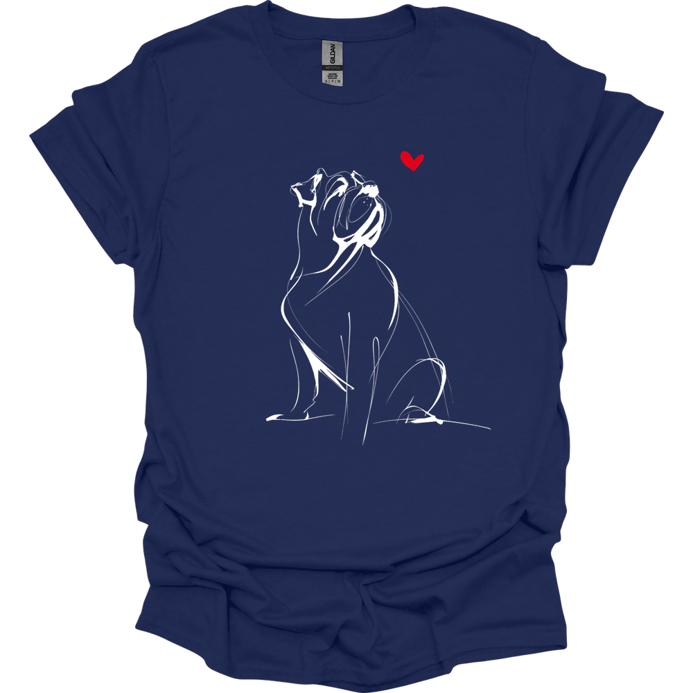 Mastiff - Sketch Dog T-Shirt - Navy